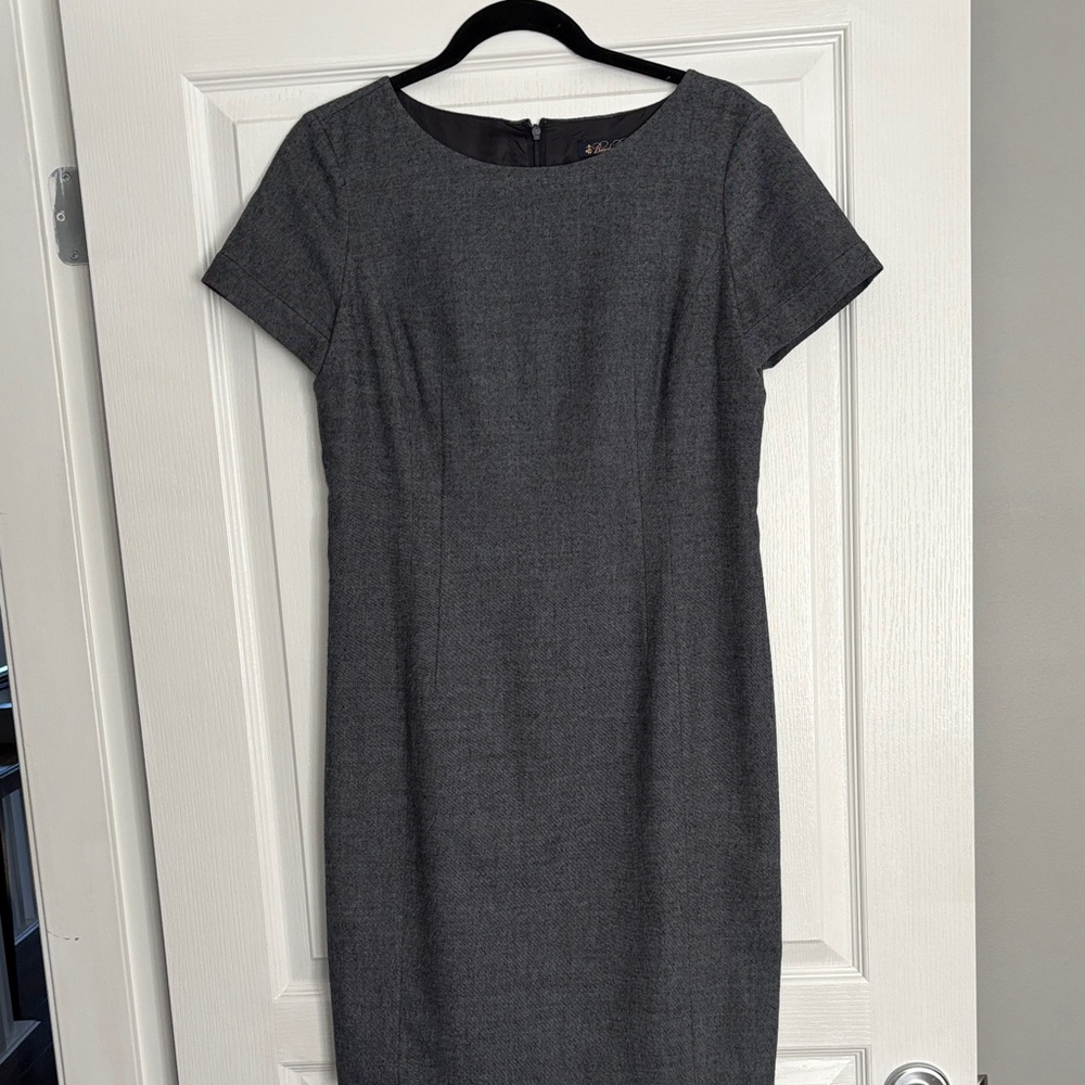 Brooks Brothers Elegant Gray Wool Dress